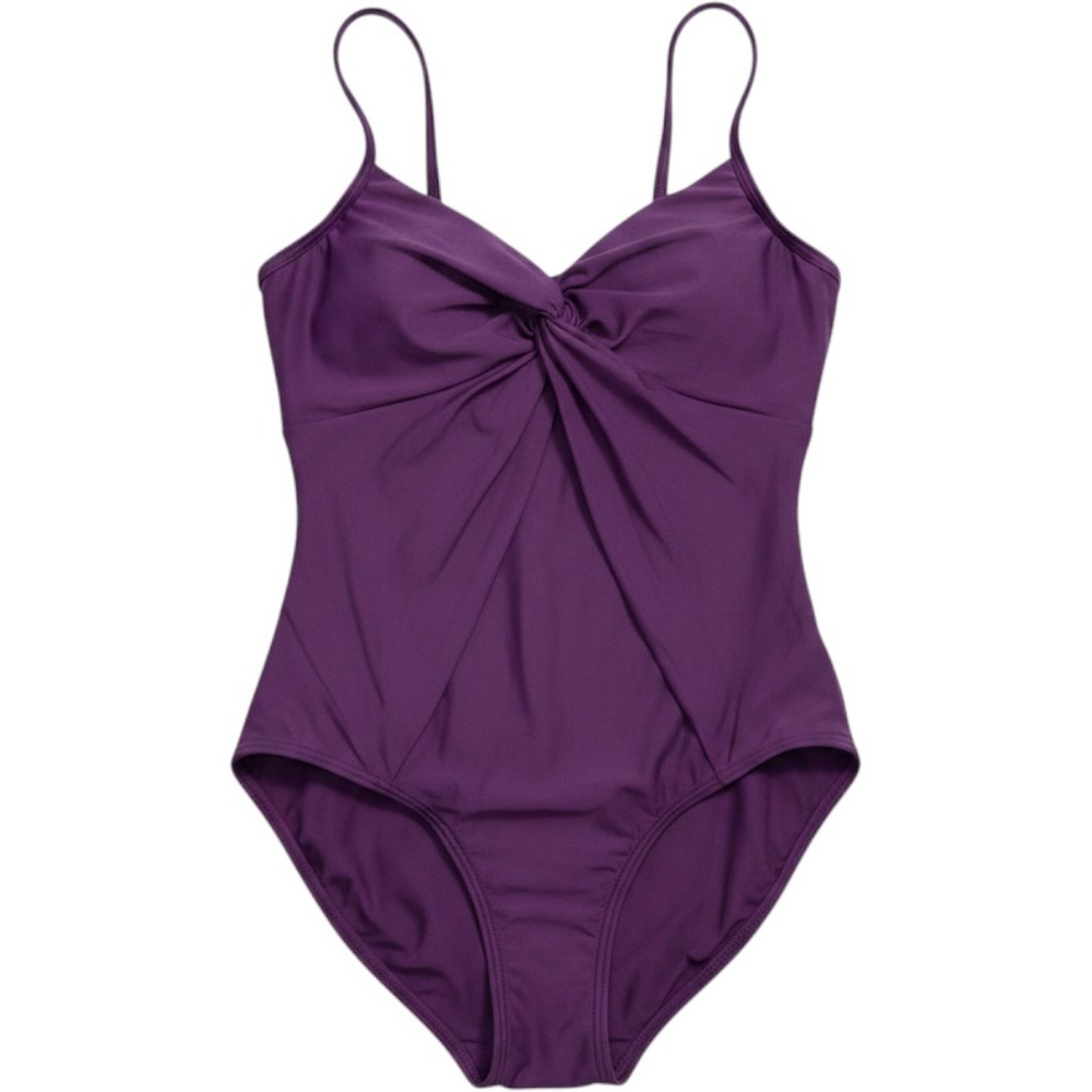 Miraclesuit Women Plum Purple Twist Front One Piece Swimsuit Spaghetti Strap 6